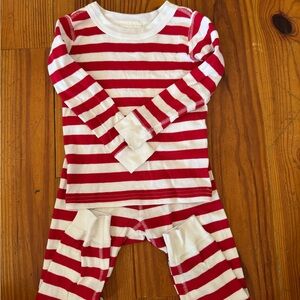 Hanna Andersson Christmas Red and White Stripe Pajamas